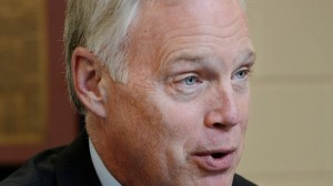 U.S. Sen. Ron Johnson, R-Wis., said on Tuesday, Oct. 14, 2014, in Eau Claire, Wis., that the Ebola outbreak in Africa and the rise of the Islamic State are global issues that pose a major threat to U.S.security. (AP Photo/Eau Claire Leader-Telegram, Dan Reiland)