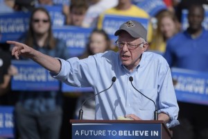 Democratic presidential candidate, Sen. Bernie Sanders, I-Vt. speaks during a campaign rally in Kissimmee, Fla., Thursday, March 10, 2016. (AP Photo/Phelan M. Ebenhack)