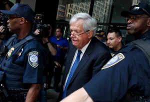 Prosecutors Say Ex-House Speaker Dennis Hastert Sexually Abused Boys 141 Former U.S. House of Representatives Speaker Dennis Hastert is surrounded by officers as he leaves federal court after pleading not guilty to federal charges of trying to hide large cash transactions and lying to the FBI in Chicago