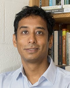 Photograph of Anand Pandian, an associate professor in the Johns Hopkins Department of Anthropology on 11/19/13 for Hopkins Magazine.