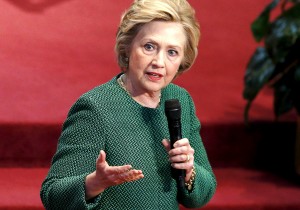 Democratic U.S. presidential candidate Clinton speaks during a campaign event at the AME church in the Queens borough of New York