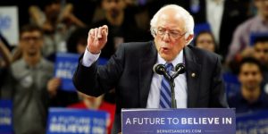 U.S. Democratic presidential candidate Bernie Sanders speaks at a campaign rally in New Brunswick