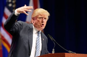 U.S. Republican presidential candidate Donald Trump speaks at the Republican Party of Florida's Sunshine Summit in Orlando, Florida.