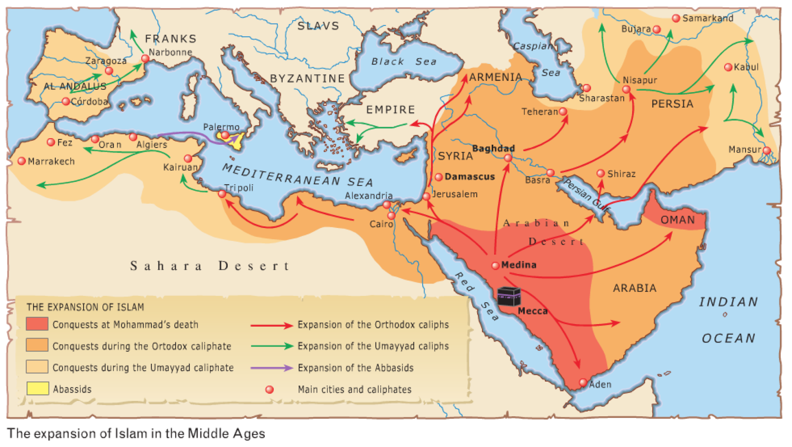 arab muslim conquest map