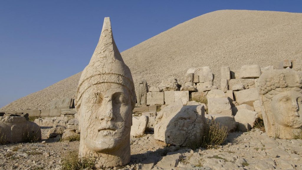 Ruins of deity statues at Kyakhta (Mount Nemrut), Turkey