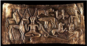 Goddesses in Celtic Religion: Nature and Bounty 105 Representation of the antlered-god Cernnunos on the Gundestrup Cauldron