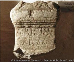 Goddesses in Celtic Religion: Nature and Bounty 112 Fragment of altar dedicated to Abiona from in Sankt Peter in Holz, Austria