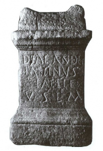 Goddesses in Celtic Religion: Nature and Bounty 123 Altar dedicated to the goddess Andeis, found on the hill of the Plech