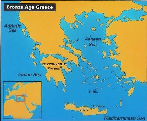 map of mycenaean greek