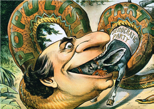 American Politics in the Gilded Age, 1870-1900 45 Republicans portrayed presidential candidate Bryan as a grasping politician whose Populist leanings could swallow the Democratic Party.