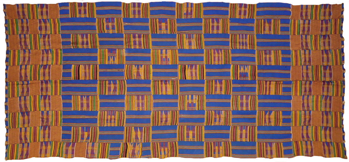 Ghana, Ashanti Region, Kumasi. Kente cloth available as Framed