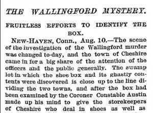 The 1886 Connecticut Shoe Box Murder Mystery