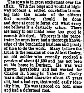 The 1886 Connecticut Shoe Box Murder Mystery