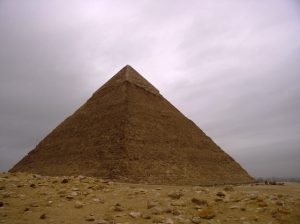 The Pyramids of Khufu, Khafre, Menkaure, and the Great Sphinx at Giza