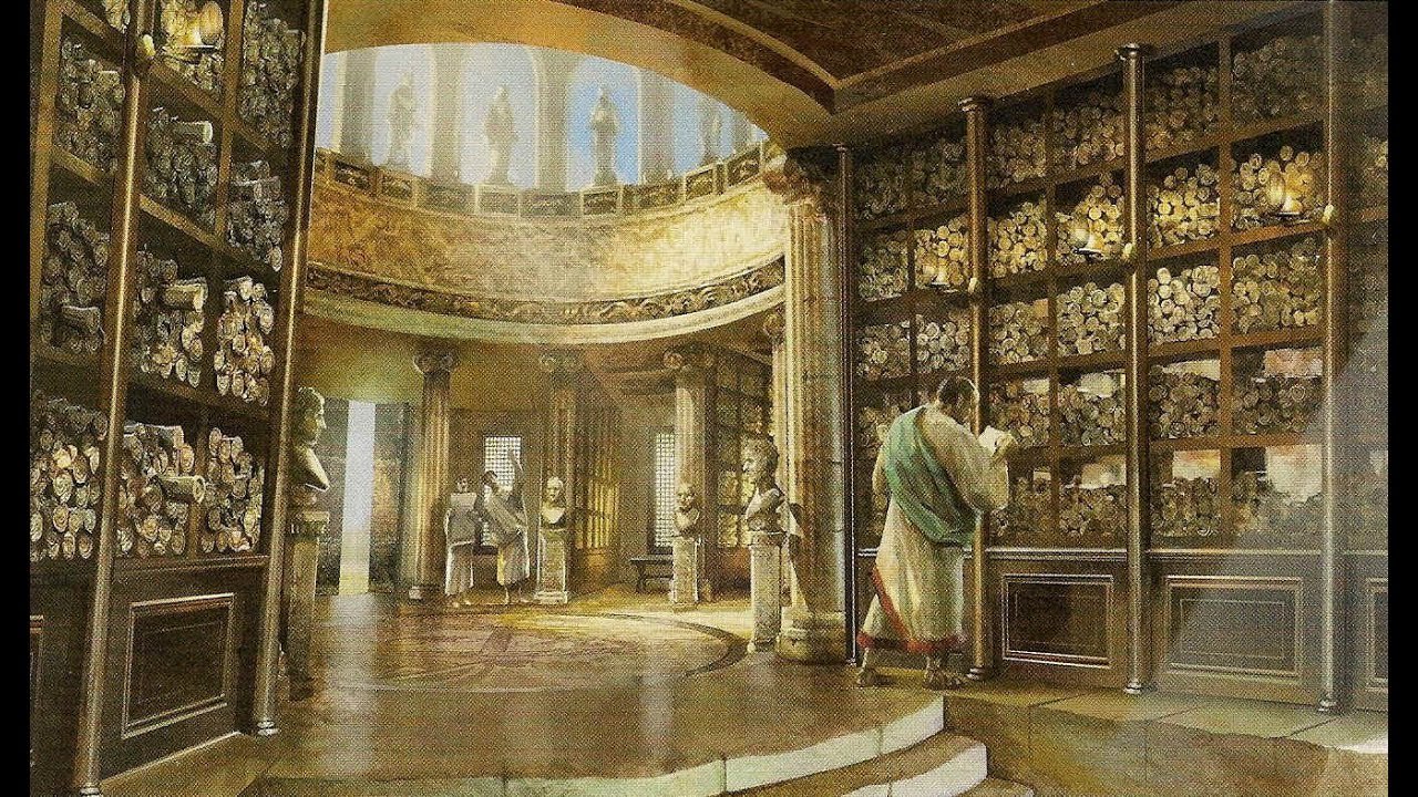 Ptolemy I Soter Inaugurates The Great Library At Alexandria Stock