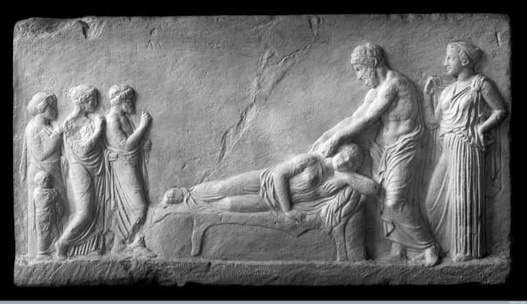 M0004635 Fragment of bas-relief in the from of a temple.