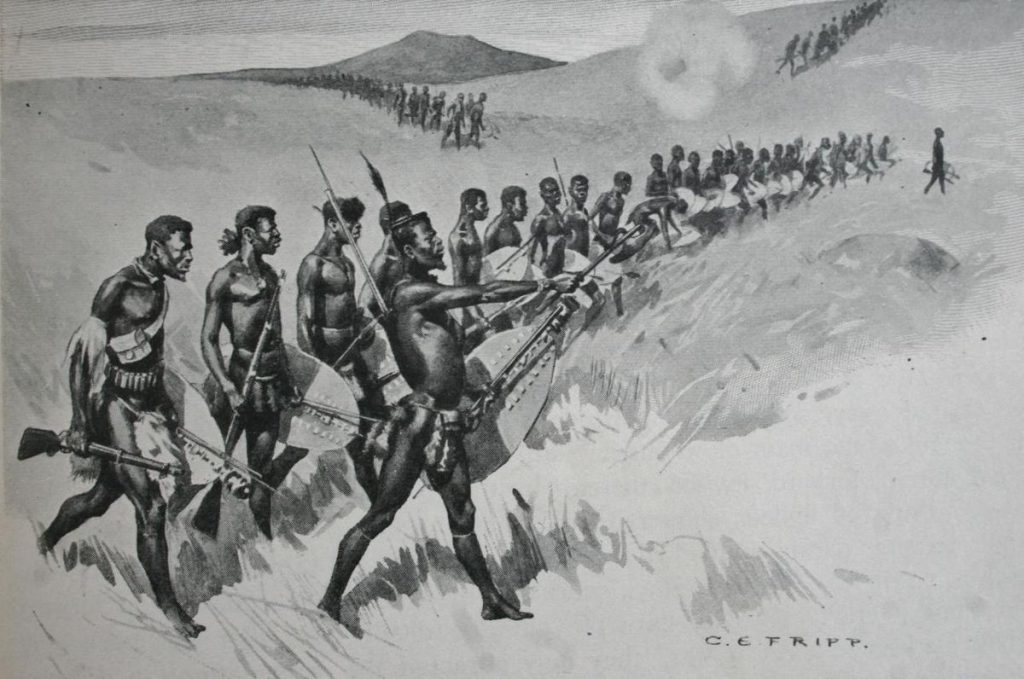 Parenting in Ancient Africa: Kinship, Ritual, and Responsibility Raising Children 15 Zulu rรฉgiment in attack formation at Isandlwana, by Charles Edwin Fripp, c.1879