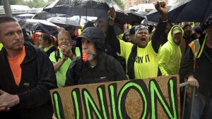 Few Workers Belong to One, But Most Americans View Unions Favorably 16 Union Workers' Groups Hold Rally In New York's Columbus Circle