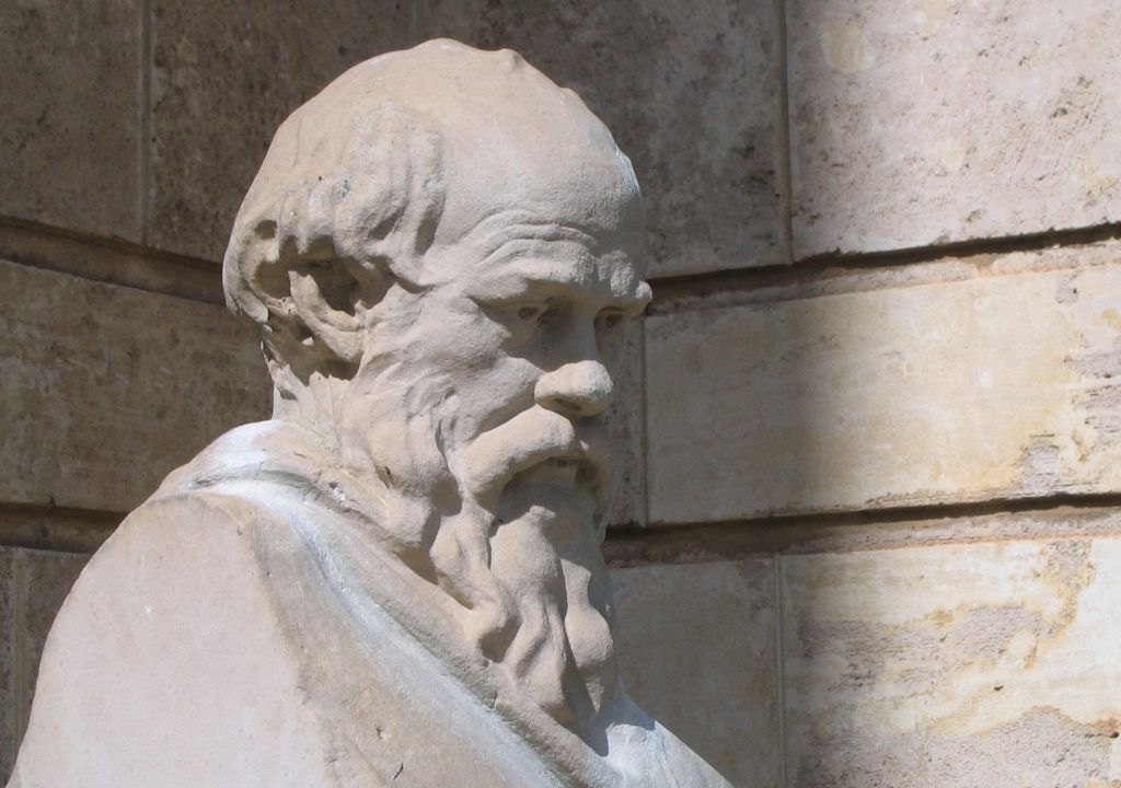 Bust of Socrates carved by by Victor Wager