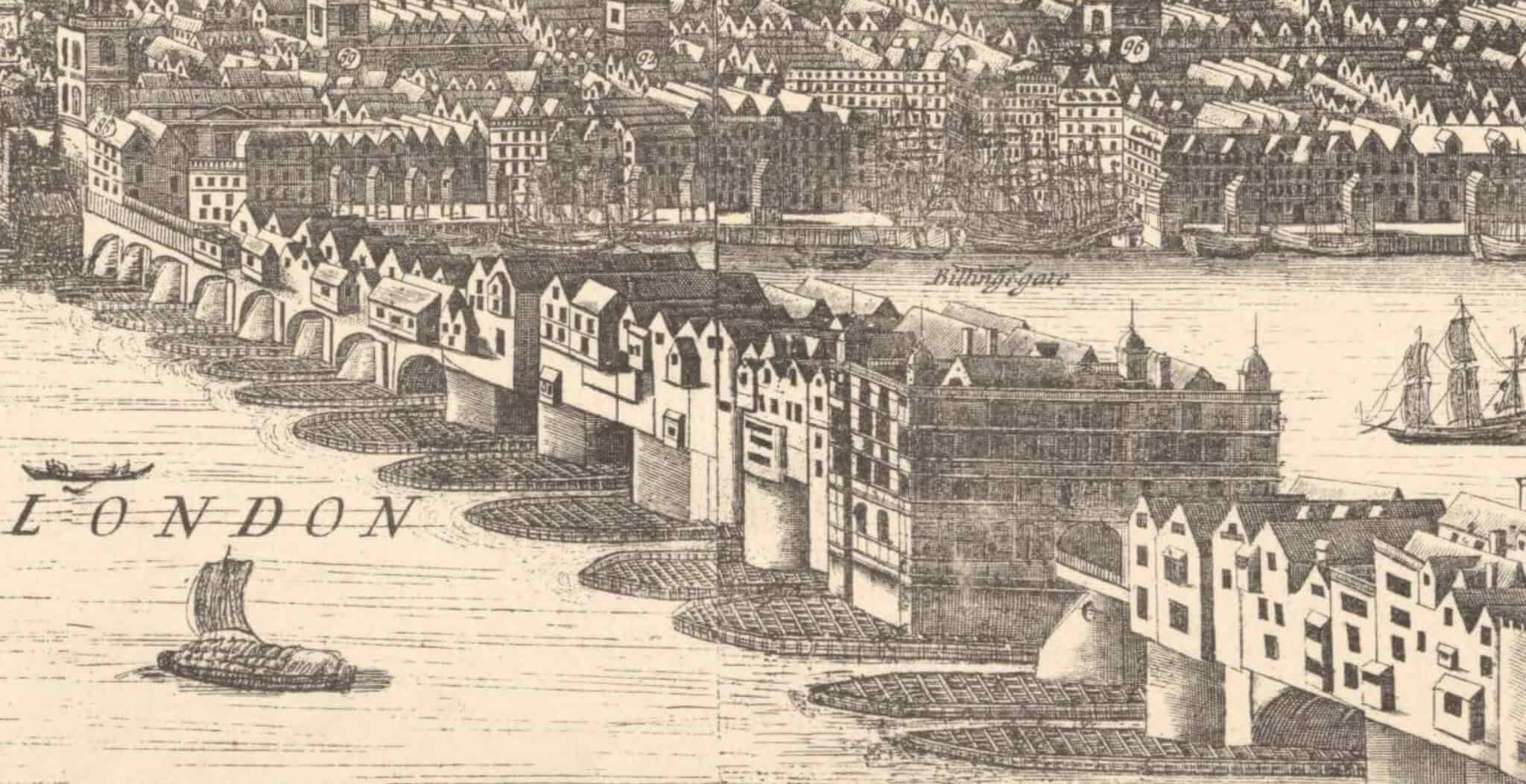 Основан лондон году. Старый Лондонский мост 1209-1831. Лондонский мост 16 век. Лондон 17 века река Темза. Лондонский мост 1209 год.
