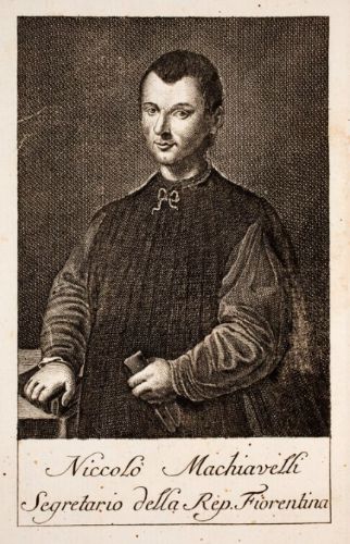 Engraved portrait of Niccolò Machiavelli