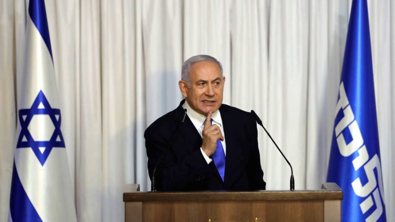 Israeli Prime Minister Benjamin Netanyahu gives a statement to the media in Tel Aviv, Israel