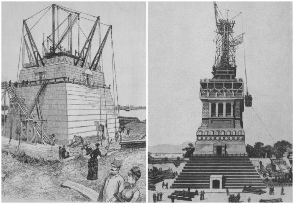 Image result for statue of liberty construction image"