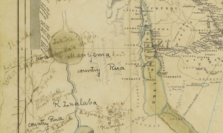 Annotations on Map from John H. Speke, Journal of the Discovery