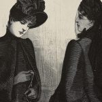 Women wearing overcoats and mourning hats