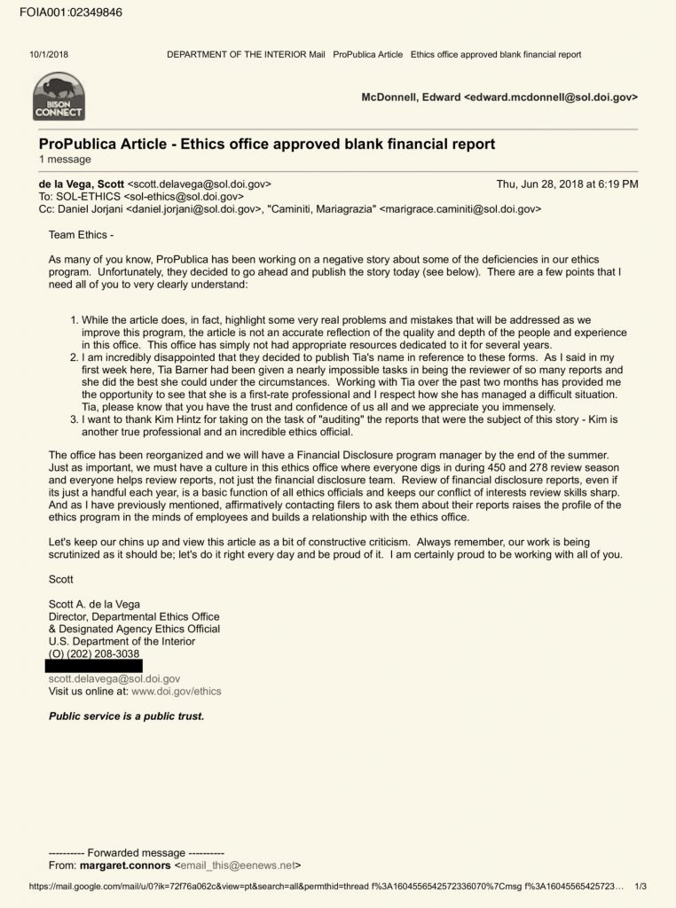 Trump Administration Admits It Has Violated Its Own Ethics Pledge