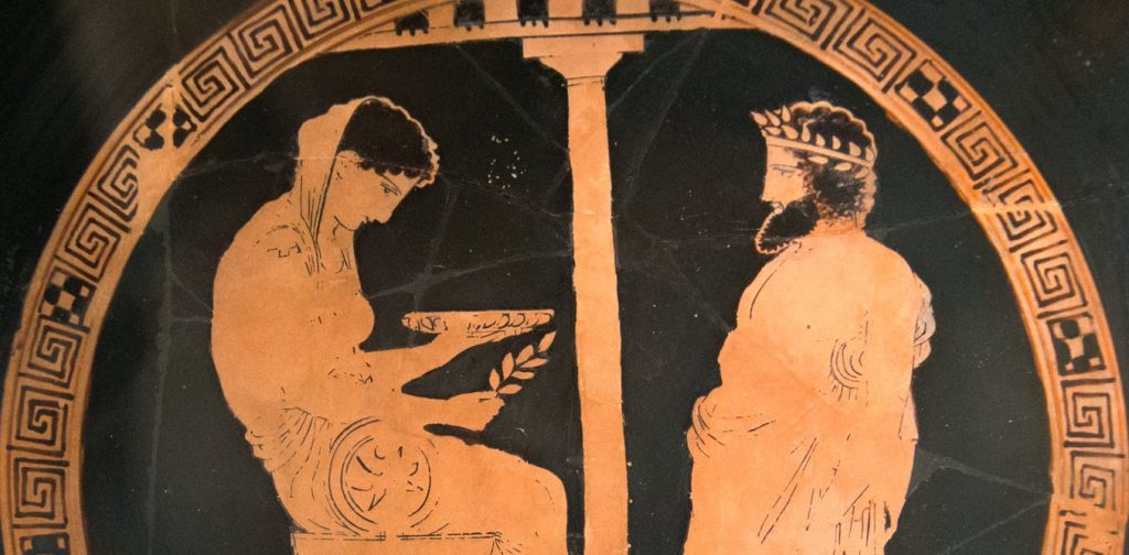 The Priestess Pythia at the Ancient Delphic Oracle Brewminate A  