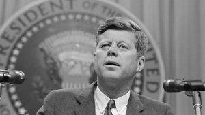 President Kennedy Speaking at Conference