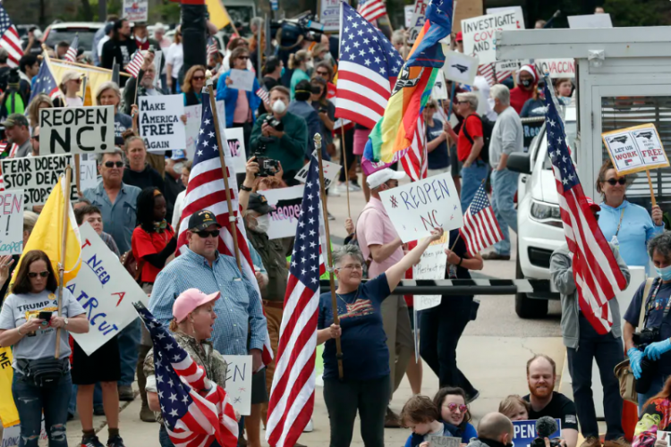 Reopen Protests Corporate Right-Wing Donors behind Radical