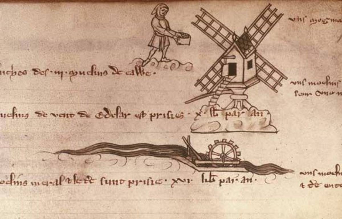 medieval windmill drawing