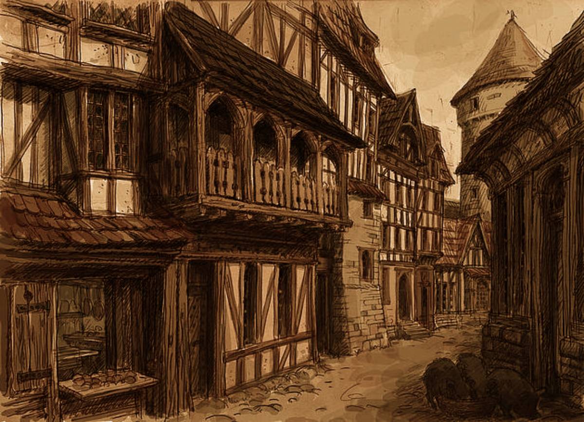 poor medieval city houses