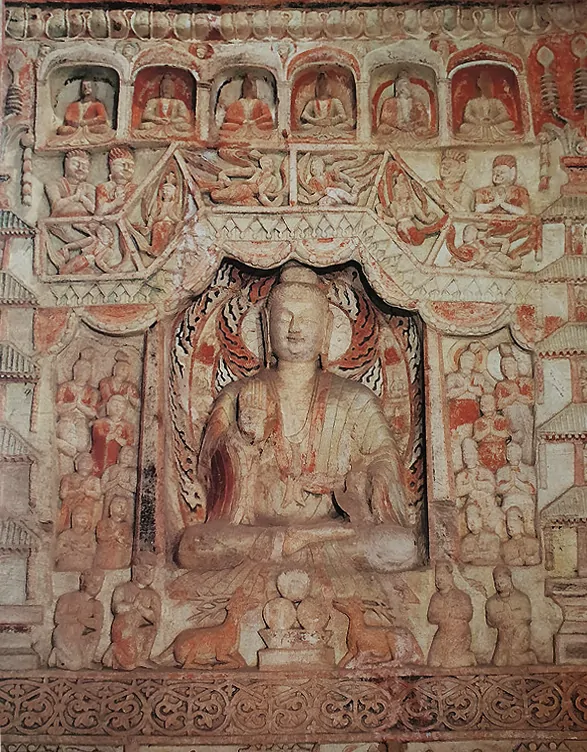 The First Sermon of the Buddha at Deer Park, Cave 6, Yungang, Datong
