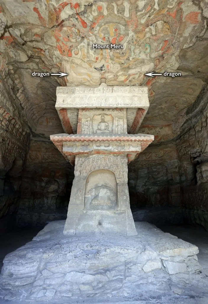 Central pillar in Cave 1, c. 480s, Northern Wei, Yungan