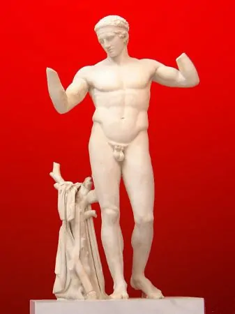 A Polykleitan Diadumenos, in a Roman marble copy