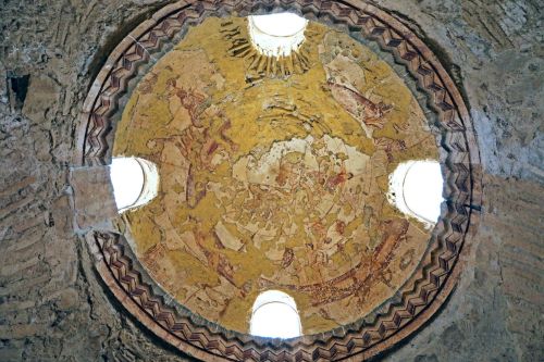 Dome of the sauna withs symbols of constellations, Qusayr ʿAmra, Jordan, c .730s