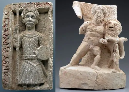 Relief of the god Arsu, with Palmyrene Aramaic inscription reading “Arsu, the camel rider