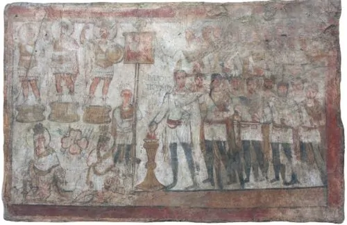 Painting from the ‘Temple of Bel’ of Julius Terentius and his men performing a sacrifice