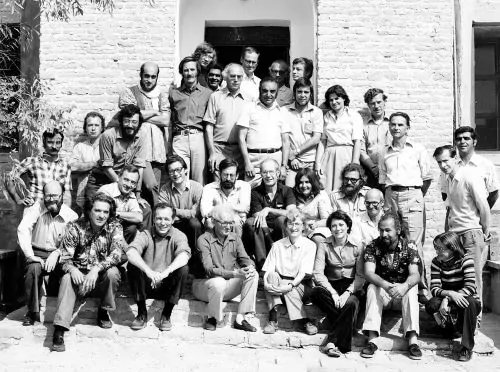 A group of Western and Iranian Archaeologists at a conference held in Susa, Khuzestan, Iran in 1977