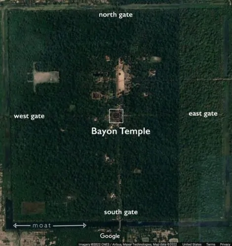 Plan of Angkor Thom, aerial
