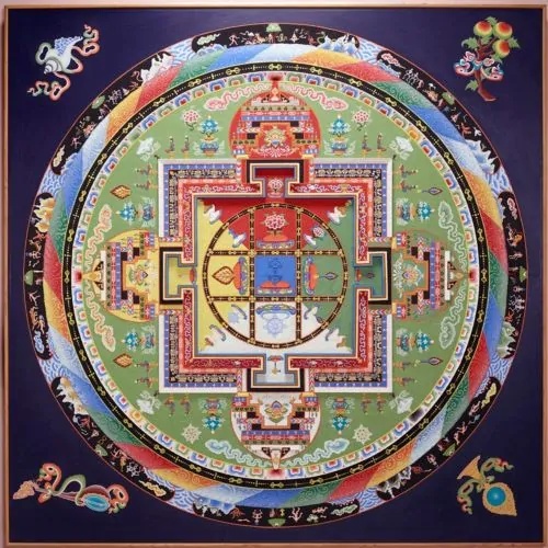 Thangka painting: Monks of the Gyuto Tantric University, Yamantaka Mandala, 1991