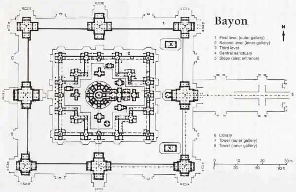 Plan of the Bayon Temple today