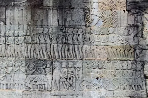 Battle scene, Bayon Temple, Angkor Thom