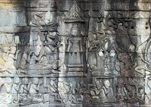 Bas-relief of Shiva, inner gallery, Bayon Temple, Angkor Thom
