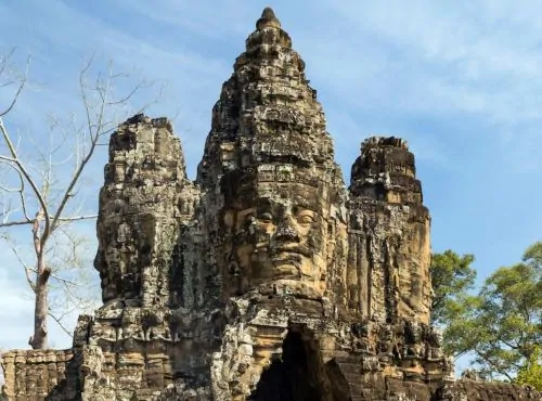 Detail of face on the south gate, Angkor Thom