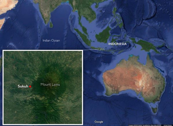 The Ascending Terraces of Sukuh, a Mountain Buddhist Sanctuary 23 Map showing Sukuh in Java