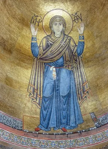 Virgin orans apse mosaic, St. Sophia, Kyiv, begun 1037